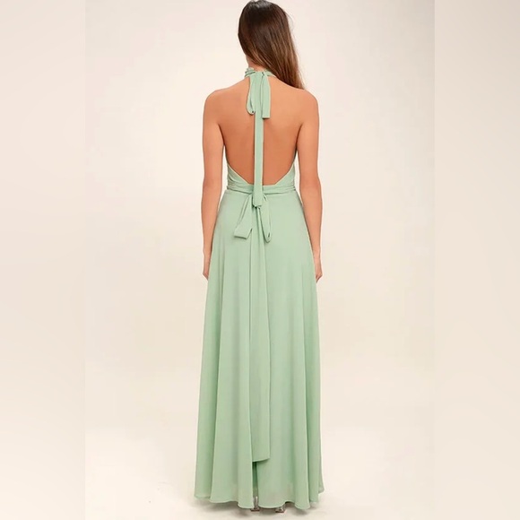 Lulus First Comes Love Sage Green Maxi Dress Women’s Size Small - Picture 4 of 7